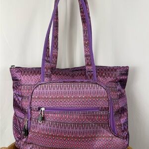 IT Luggage Purple Patterned Travel Tote